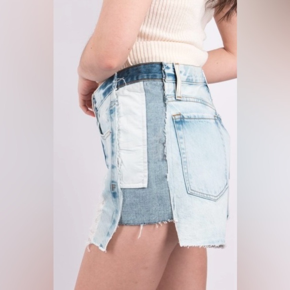 RARE FRAME Atelier Talia Deconstructed Denim Shorts NWT 26